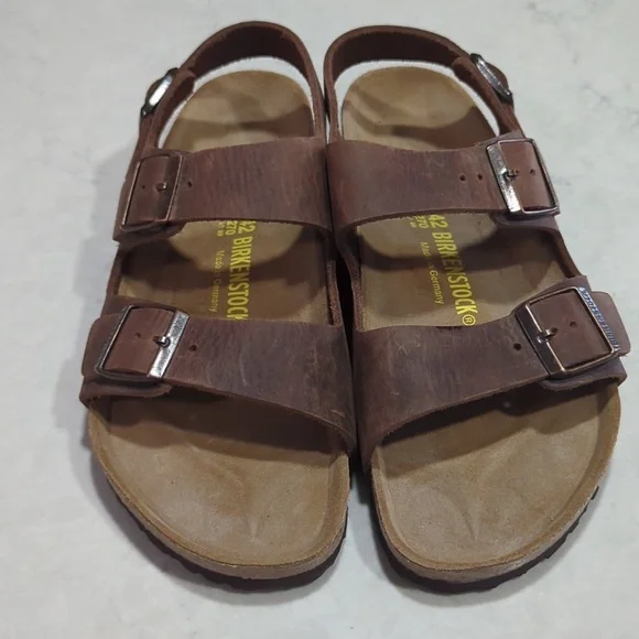 NWOT  UNISEX BIRKENSTOCK MILANO HABANA OILED LEATHER SANDAL - Picture 6 of 16
